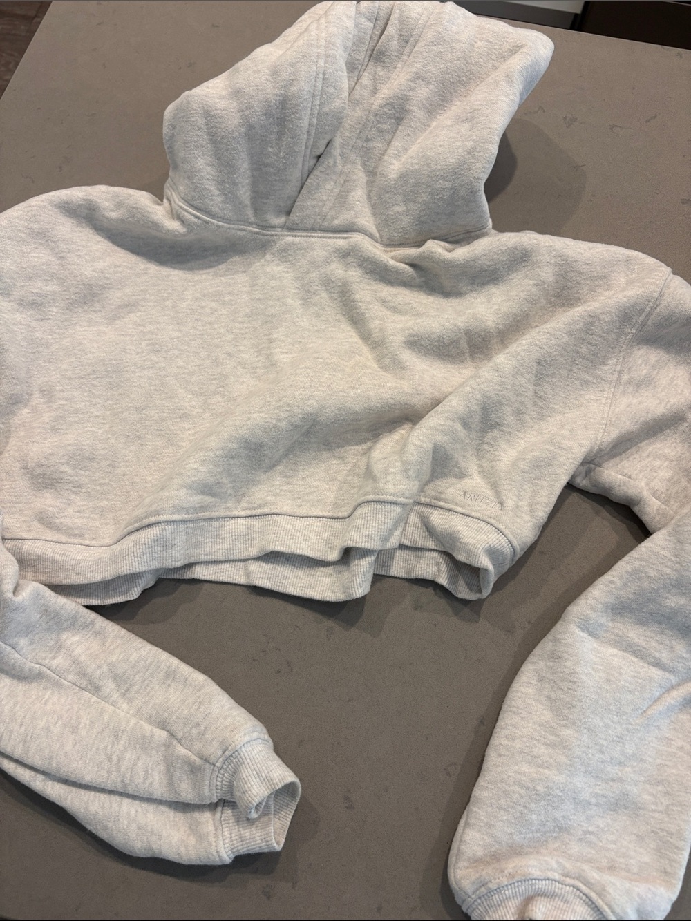 Aritzia Light Grey Cropped Hoodie S